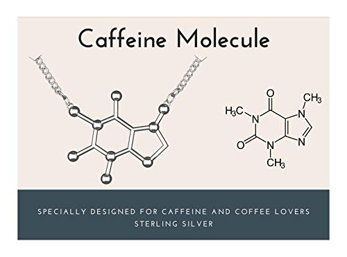 Caffeine Molecule Necklace, 925 Sterling Silver, Coffee Necklace, Coffee Lover Jewelry for Women, Coffee Gifts for Women, Coffee Lovers Gifts