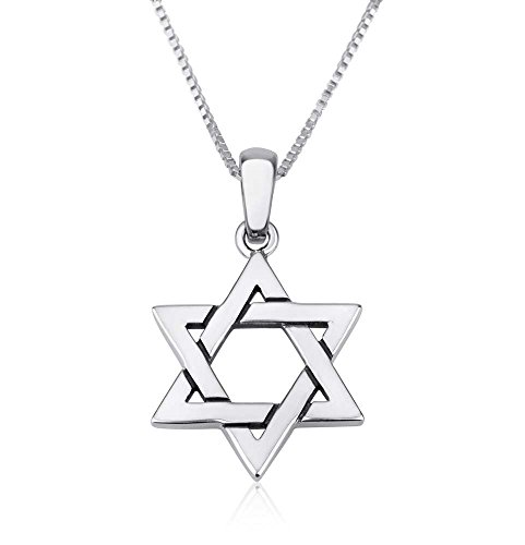 Marina Jewellery Classic Star Of David Real 925 Sterling Silver 18' Chain Necklace Jewish Token Pendant Charm. great gift