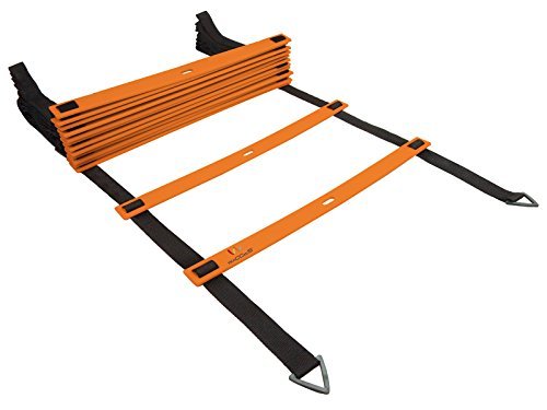 Wacces Adjustable Agility Ladder for Soccer, Speed, Football, Fitness with Carry Bag (8 Rungs - Orange)