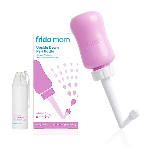 Frida Mom Upside Down Peri Bottle for Postpartum Care, Portable Bidet Perineal Cleansing and Recovery for New Mom, The Original Fridababy MomWasher