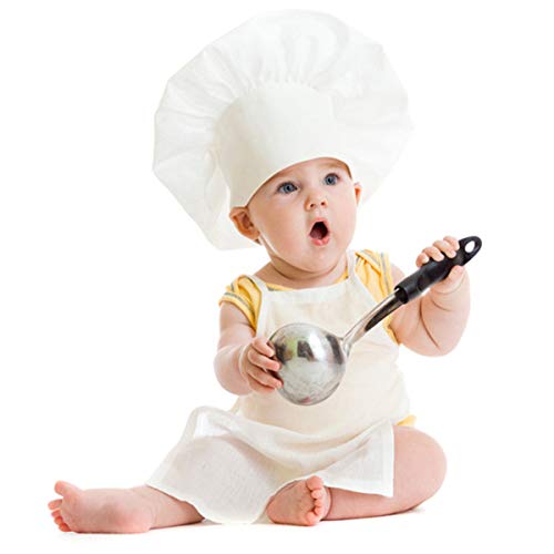 Yunnyp Newborn Baby Chef Costume Baby Photography Photos Prop Hat Apron Outfit Fit for 1-2 Years Old Baby