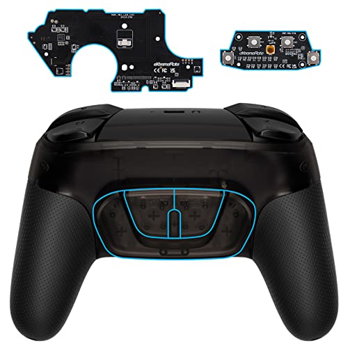 eXtremeRate Back Buttons Attachment for Nintendo Switch Pro Controller, Clear Black Back Paddles Programable RISE4 Remap Kit for Switch Pro Controller - Controller NOT Included