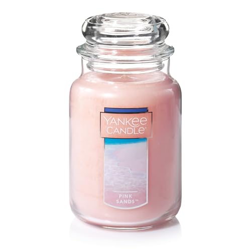 Yankee Candle Pink Sands Scented, Classic 22oz Large Jar Single Wick Candle, Over 110 Hours of Burn Time, Classic Large Jar, Pink