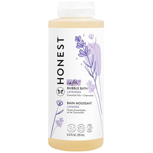 The Honest Company Foaming Bubble Bath | Gentle for Baby | Naturally Derived, Tear-free, Hypoallergenic | Lavender Calm, 12 fl oz