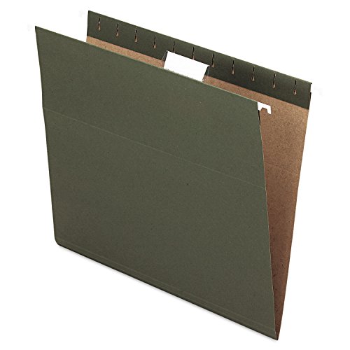 Pendaflex Hanging File Folders, Letter Size, Standard Green, 1/5-Cut Adjustable Tabs, 25 Per Box (81602), Standard Green - 1/5 Tabs