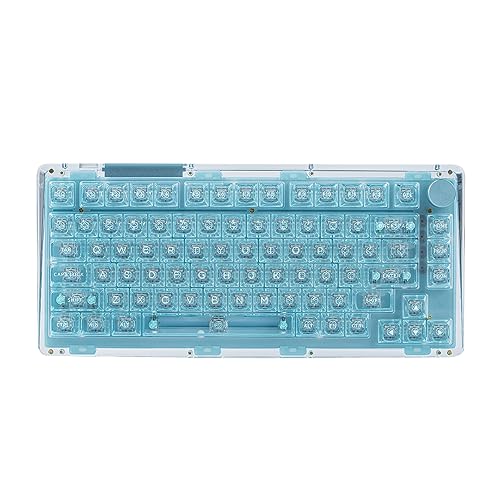 KiiBoom Phantom 81 V2 75% Hot Swappable Upgraded Crystal Gasket-Mounted Mechanical Keyboard, Triple Mode NKRO Gaming Keyboard with South-Facing RGB, Clear Keycaps, 4000mAh Battery for Win/Mac (Blue)