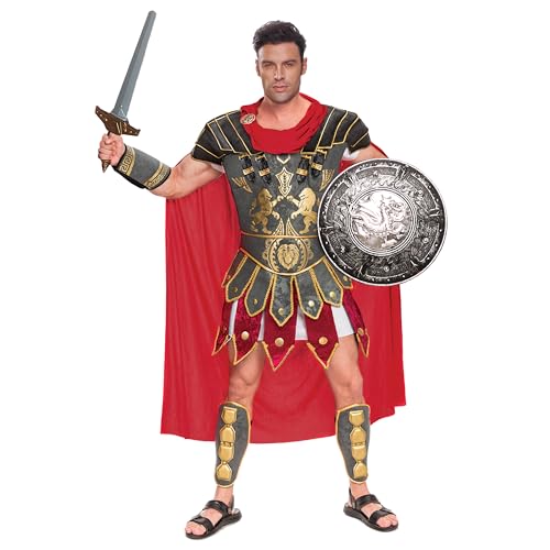 Spooktacular Creations Brave Men’s Roman Gladiator Costume Set for Halloween Audacious Dress Up Party