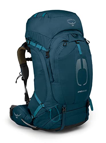 Osprey Atmos AG 65L Men's Backpacking Backpack, Venturi Blue, L/XL
