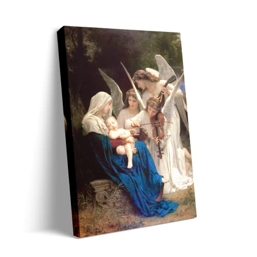 Madonna and Child Angels Playing Poster Virgin Mary Picture Blessed Mother Holy Painting Catholic Christian Religious Wall Art Decor for Home (Madonna and Child Angels, 8'x12')
