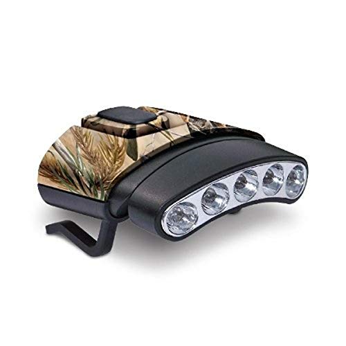 GSM Outdoors CYC-HCDT-WGNXT Cyclops Tilt Camo 5 LED Hat Clip Light with NXT Camo Base, 1 White LED Light Head, 1 Green LED Light Head