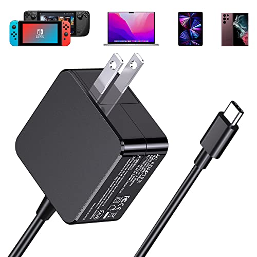 45W USB C Charger for Nintendo Switch, 6 FT USB C Cable Type C Charger Fast Charging USB Type C Cable USB C Fast Charger for Nintendo Switch OLED Steam Deck MacBook Pro iPad Phone Tablet Laptop