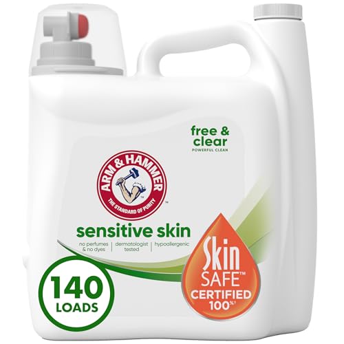 Arm & Hammer Sensitive Skin Free & Clear, 140 Loads Liquid Laundry Detergent, 140 Fl oz