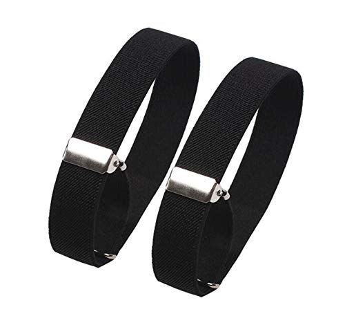 Cyprinus Carpio 2 Pieces Adjustable Shirt Sleeve Holders Anti-Slip Armbands Elastic Sleeve Garters for Women Men(3/4' *12 1/2' BLACK)