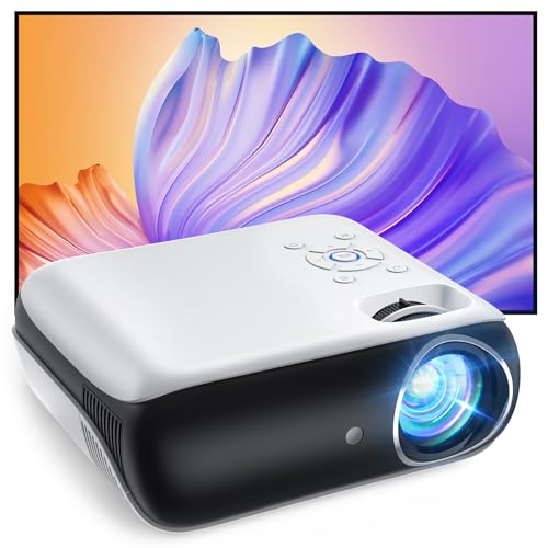 HAPPRUN Projector, Native 1080P Bluetooth Projector, Portable Outdoor Movie Projector, Full HD Mini Projector with Speaker for Home Bedroom, Compatible with Smartphone,HDMI,USB,AV,Fire Stick,PS5