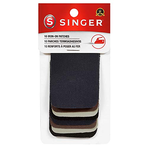 Singer Iron-On Patches, 2' x 3', Dark Assortment, 10 Count (Pack of 1)