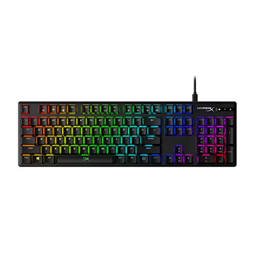 HyperX Alloy Origins - Mechanical Gaming Keyboard, Software-Controlled Light & Macro Customization, Compact Form Factor, RGB LED Backlit - Tactile HyperX Aqua Switch,Black