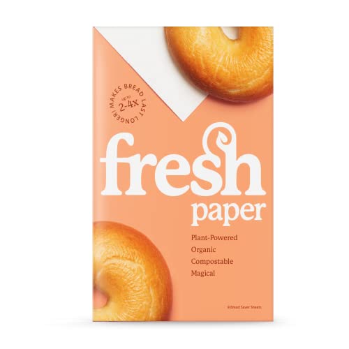 FRESHPAPER Keep Baked Goods Fresh, 8 Reusable Food Saver Sheets for Bread, Bagels, Muffins, Cookie Storage, Healthy Meal Prep, BPA Free, 1 (8 Sheet) Packs, Made in The USA