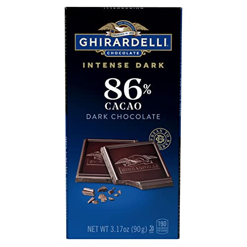 GHIRARDELLI Intense Dark Chocolate Bar, 86% Cacao, Valentineâ€s Day Gifts, 3.17 Oz (Pack of 12)