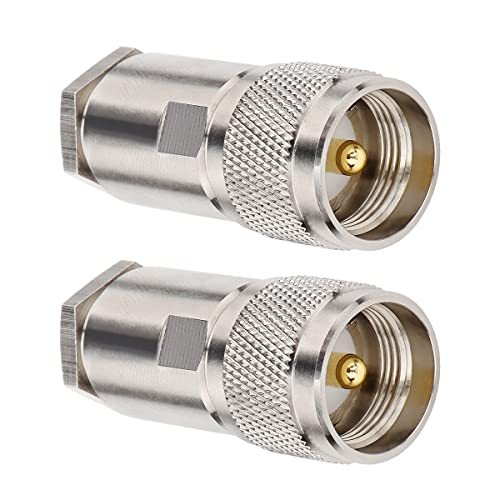 PL-259 Connectors Male UHF Type Attach Adapter End Connector LMR400/RG8/RG8U/KMR400/Belden 9913/7D-FB Pack of 2 by XRDS-RF(NOT for TV)