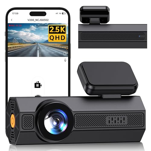 VEEMENT Dash Cam Front 2.5K: Mini Dash Cam for Cars, 1440P Car Camera with APP, WiFi Dash Cam with WDR Night Vision, 24 Hours Parking Monitor Dashcams, 160°Wide, G-Sensor