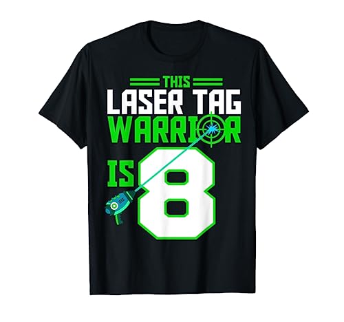 This Laser Tag Warrior is 8 Gaming Birthday Party T-Shirt