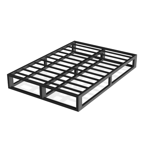 Bilily 6 Inch Queen Bed Frame with Steel Slat Support, Low Profile Queen Metal Platform Bed Frame Support Mattress Foundation, No Box Spring Needed/Easy Assembly/Noise Free