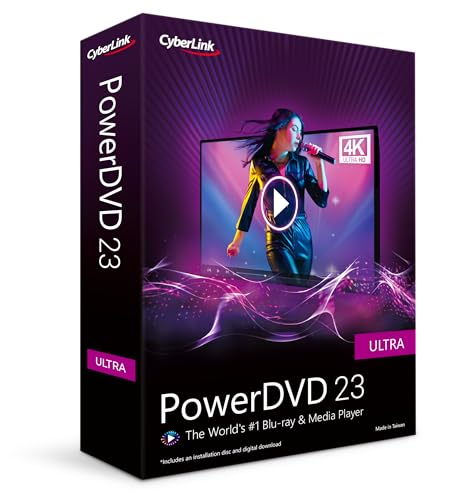 CyberLink PowerDVD 23 Ultra | Award-Winning Blu-ray, DVD, & Media Player Software | Play Virtually Any File Format [Retail Box with Download Card]