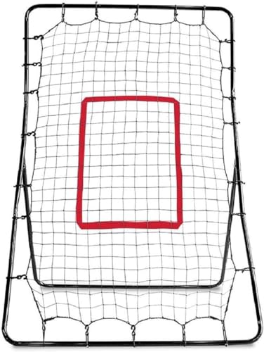 SKLZ PitchBack Baseball and Softball Pitching Net and Rebounder, Black/Red, 2' 9' x 4' 8'