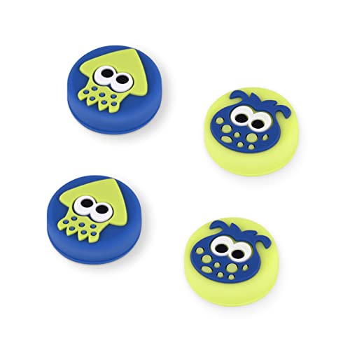 DLseego Octopus & Squid 4PCS Thumb Grips Caps for Switch/Switch OLED/Switch Lite Soft Silicone Joy Con Joystick Cover Protective Cute Animal Cartoon Analog Button Caps - Yellow and Blue