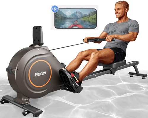 Niceday Rowing Machine, Magnetic Rower for Home Use, Smart Rowing Machine Bluetooth Compatible with Kinomap APP, Rower Machine with 16 Resistance Levels & 350 LBS Weight Capacity