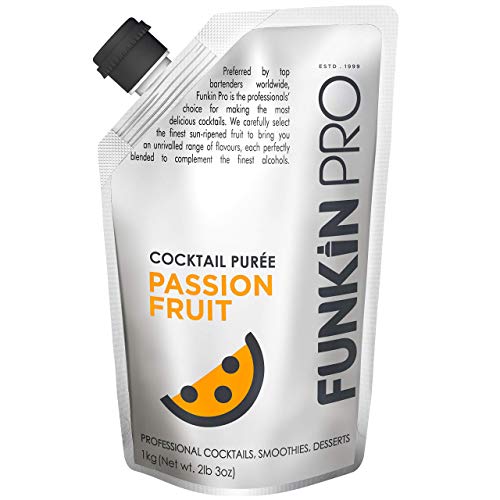 Funkin Passion Fruit Puree | Real Fruit, Two Ingredient, Natural Mixer for Cocktails, Drinks, Smoothies | Vegan, Non-GMO, Gluten-Free (2.2 lbs)