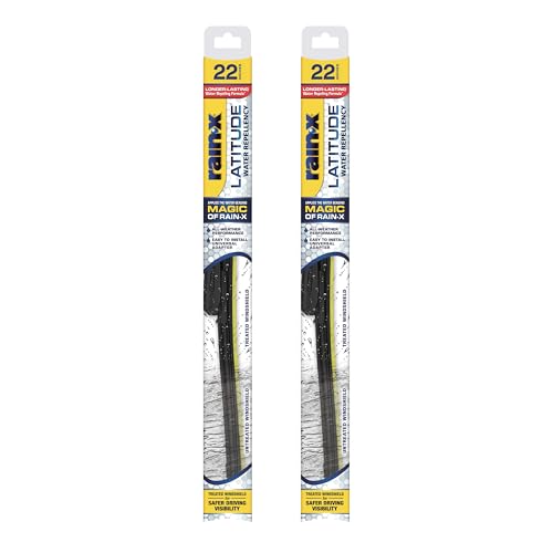 Rain-X 810165 Latitude 2-In-1 Water Repellent Wiper Blades, 22 Inch Windshield Wipers (Pack Of 2), Automotive Replacement Windshield Wiper Blades With Patented Rain-X Water Repellency Formula