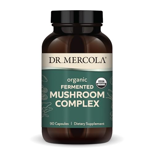 Dr. Mercola, Fermented Mushroom Complex Dietary Supplement, 30 Servings (90 Capsules), Supports Immune Health and Digestive Health Non GMO, Soy Free, Gluten Free