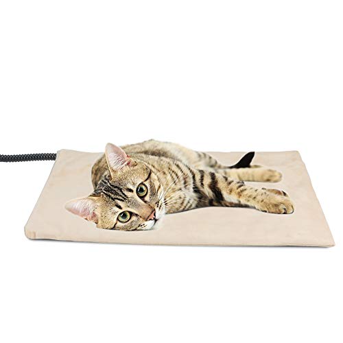 NICREW Pet Heating Pad for Dogs and Cats, Heated Cat Bed with Steel-Wrapped Cord and Soft Fleece Cover, 17.7 x 15.7 Inches, 30 Watts