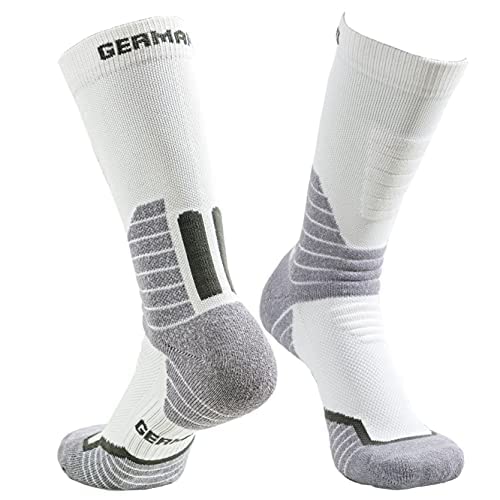 Hiking Work Boot Socks for Men & Women w/ Moisture Wicking Germanium & Coolmax All Season 2 pairs (Large 7 ~ 9) (Large)