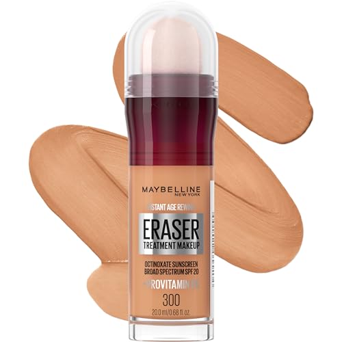 Maybelline Instant Age Rewind Eraser Foundation with SPF 20 and Moisturizing ProVitamin B5, 300, 1 Count (Packaging May Vary)