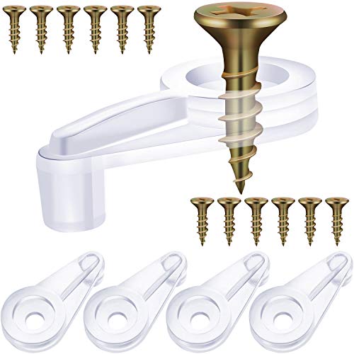 50 Pack Glass Retainer Clips Kit, Cabinet Glass Clips 4 mm Glass Clip with Screws for Fixing Glass Cabinet Doors (Transparent with Gold Screw)