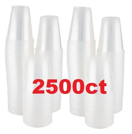 Case of 2,500 – 3 oz. Disposable Clear Plastic Cups, 100 Count Packages (25/100)