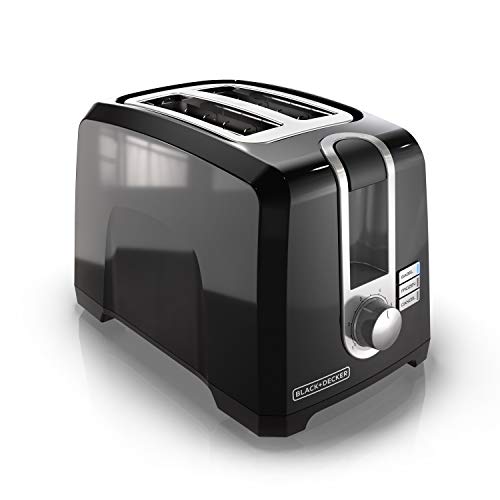 BLACK+DECKER 2-Slice Toaster, T2569B, Extra Wide Slots, 6 Shade Settings, 850 Watts, Crub Tray, Cancel Button
