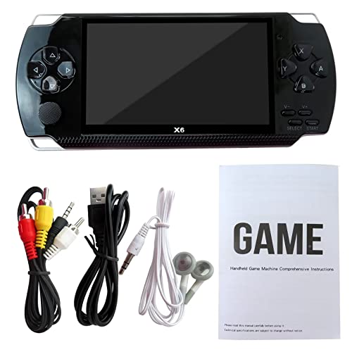 10000 Games Built-in 4.3' 8GB 128Bit Retro Portable Handheld Video Game Console Built in 10000 Games 8 Bit Game Player Handheld Game Console Dual Wireless Controller Gamepad HD&AV TV Output(Black)