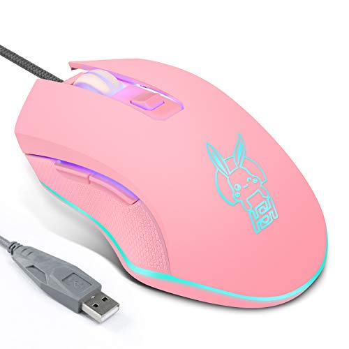 Greshare Gaming Mouse,7 Colors Backlit Optical Game Mice Ergonomic Wired with 2400 DPI and 6 Buttons for Computer/Win/Mac/Linux/Andriod/iOS. (USB)