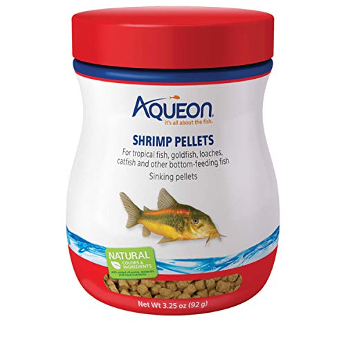 Aqueon Shrimp Pellets Sinking Food for Tropical Fish, Goldfish, Loaches, Catfish and Other Bottom Feeding Fish, 3.25 oz