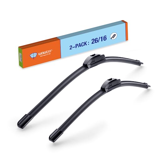 WOWIPER OE Quality Windshield Wiper Blades - 26 and 16 inch (Set of 2), Metal Base for 300% More Stable, for Toyota Corolla 2019-2009 RAV4 22-13 /Honda Accord 22-18 CRV 16-12 /Elantra 22-17 +More