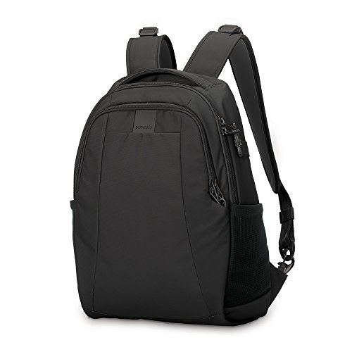 Pacsafe Metrosafe LS350 15 Liter Anti Theft Laptop Daypack/Backpack - with Padded 13' Laptop Sleeve, Adjustable Shoulder Straps, Patented Security Technology, Black