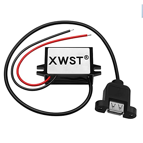 XWST DC DC 8-85V to 5V USB Converter 12V 24V 36V 48V 60V 72V to 5V 3A 15W with Ear USB Output Power Adapter Converter Voltage Buck Regulator,Step-Down Module,Waterproof Transformer