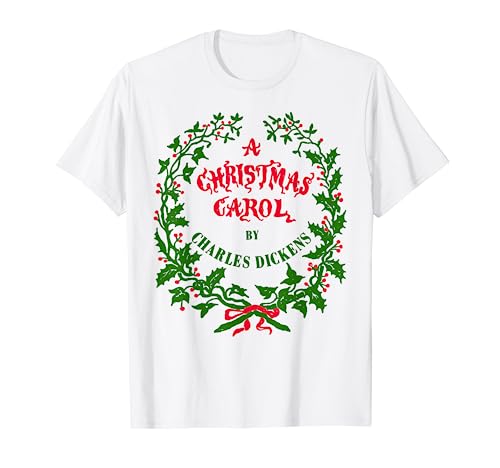 Vintage Mistletoe Wreath A Christmas Carol Art T-Shirt