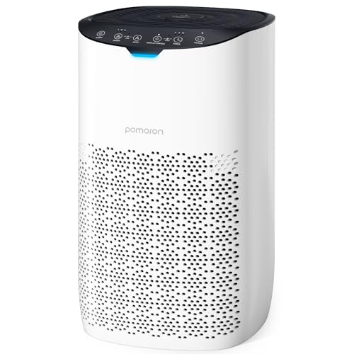 POMORON Air Purifiers for Home Large Room Up to 1500Ft² with Air Quality Sensor&Auto Mode, UV, Efficient HEPA Air Purifiers Filter 99.97% of Dust Pollen Allergies Smoke Pet Dander Odor for Bedroom