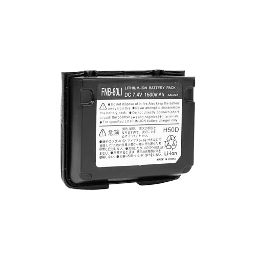 Youmei 1500mAh Li-ion Battery Pack Replacement for FNB-80LI Compatible with Yaesu VX-5R VX-6R VX-7R Standard Horizon HX460 HX470 Two-Way Radios