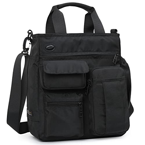 IX INOXTO Mens Messenger Bag Laptop Shoulder Bag Computer Work Office Bag Waterproof Briefcases for Travel Work (black)
