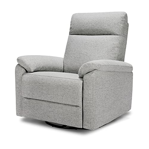 DaVinci Suzy Swivel Recliner in Frost Grey, GREENGUARD Gold & CertiPUR-US Certified